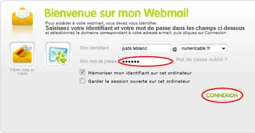 Webmail numericable étape 2
