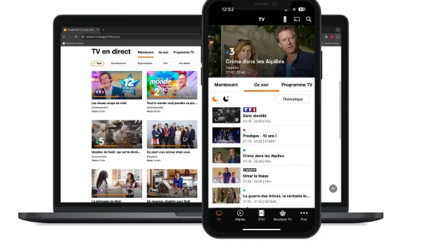 Application Orange TV sur smartphone