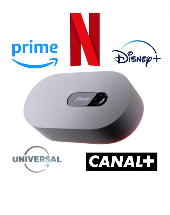 Freebox Ultra avec Netflix, Prime, Disney+, CANAL+ et Universal+