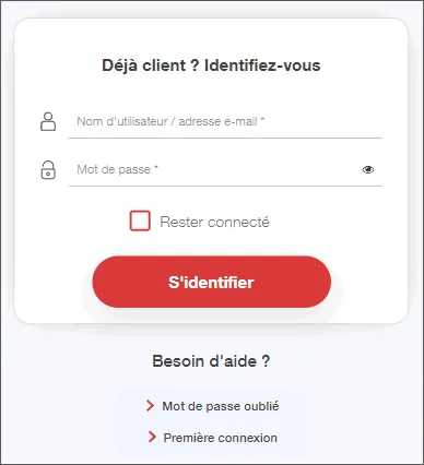 Écran de connexion à l'espace client Nordnet et moi