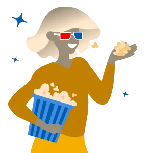 fille avec popcorn
