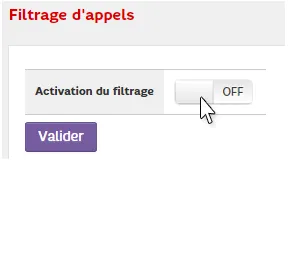 Filtrage des appels SFR