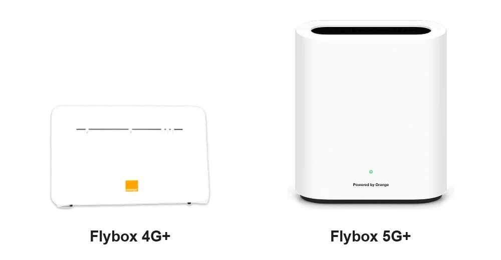 Flybox Orange : la Flybox 4G+ et la Flybox 5G+ côte à côte