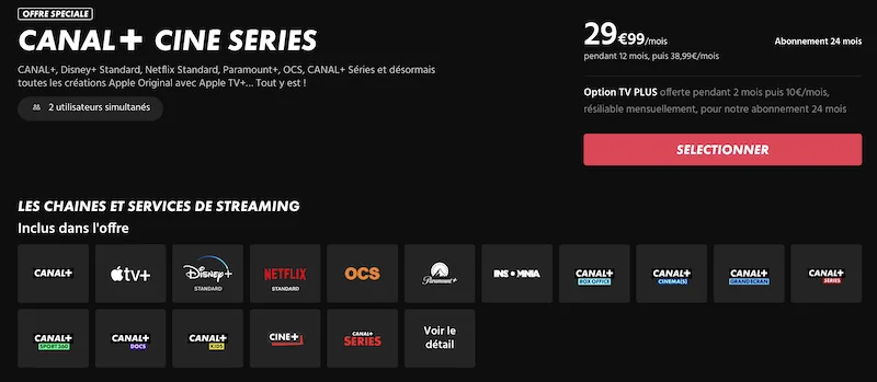 Bouquet Canal Ciné Séries à partir de 29,99€/mois