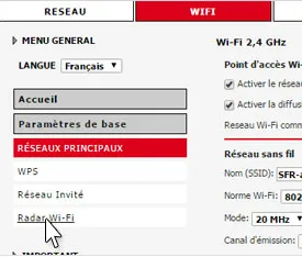 Radar Wi+Fi SFR