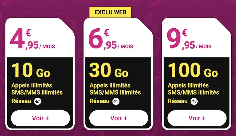 Les forfaits Reglo Mobile en exclu web, de 10 à 100Go, à partir de 4,95/mois